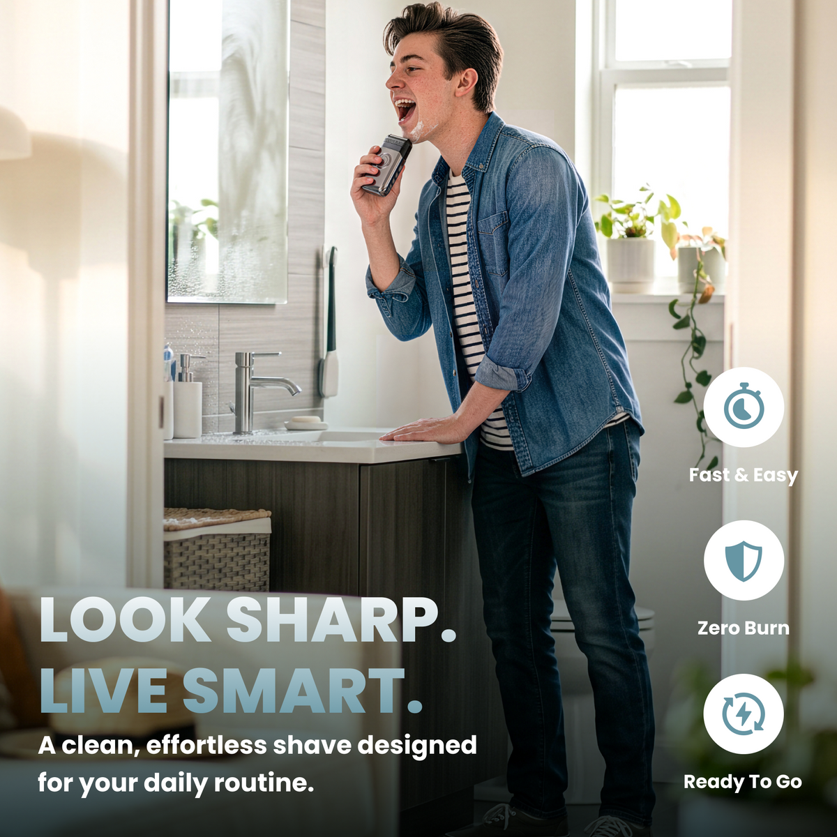 DormDudes Neo Electric Razor for Men - Triple Foil Shaver, Waterproof USB-C Travel Shaver